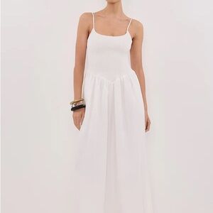 Milano white cotton midi maxi dress DISSH